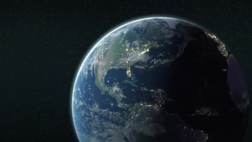 Animation of earth in space