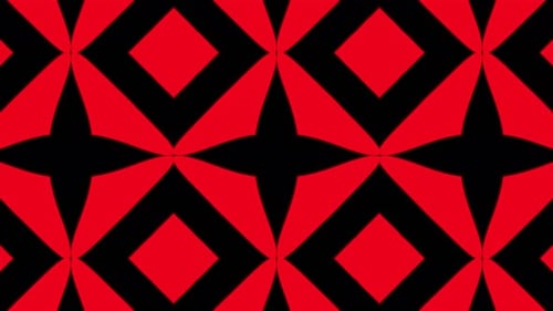 Abstract Red Black Geometric Kaleidoscope Pattern Loop
