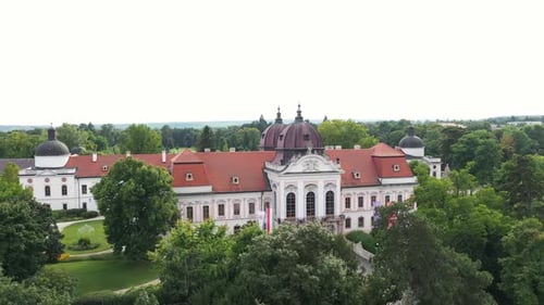 Aerial View of Chateau in Nature Setting