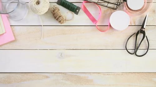 Pink Tulips Arranged on Wooden Table