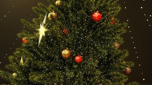 Animated Christmas Tree and Gifts Reveal with Twinkling Lights
