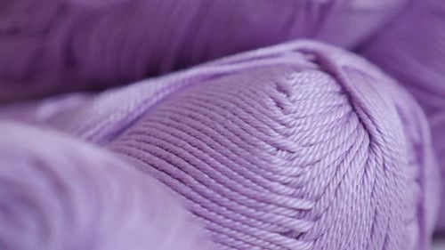 Close Up of Light Purple Knitting Yarn