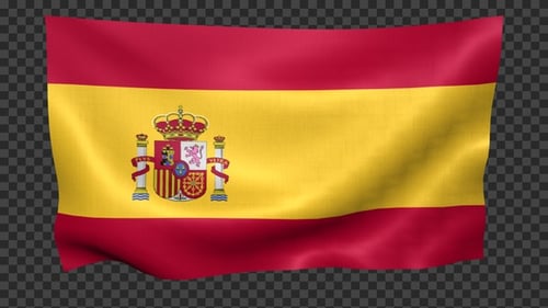 Waving Spanish Flag Seamless Loop Animation