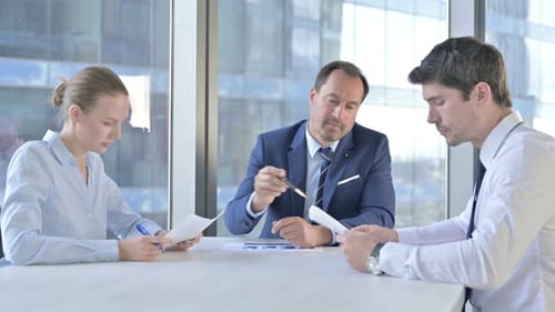 Business Team Meeting at Modern Office