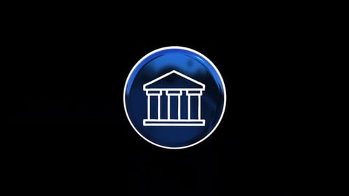 3D Corporate Bank Icon Rotating Animation