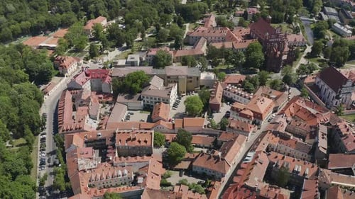 Vilnius Old Town Houses With Red Rooftops