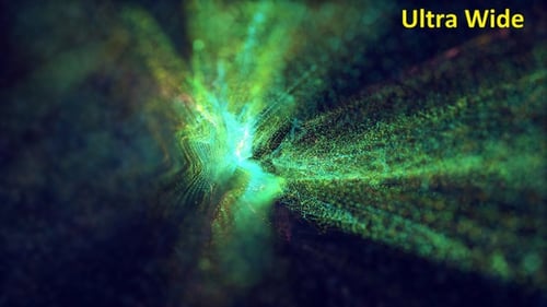Schöne grüne Partikel Hintergrund Ultra Wide