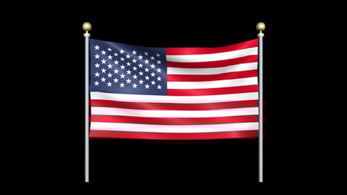 Realistic Waving United States Flag Animation