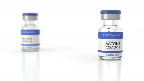 Coronavirus COVID-19 Vaccine Vials Medical Animation