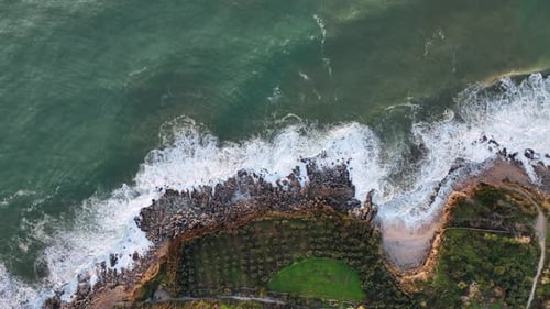 Dramatic Sea Texture Aerial View Turkey Alanya