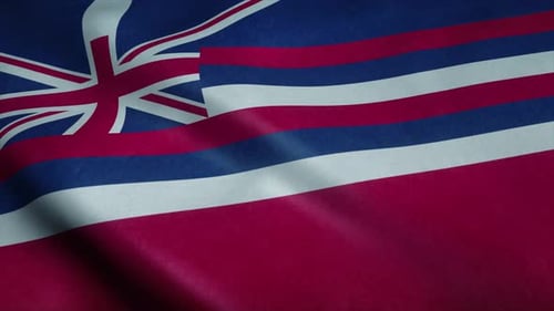Realistic Waving Flag of Hawaii Loop