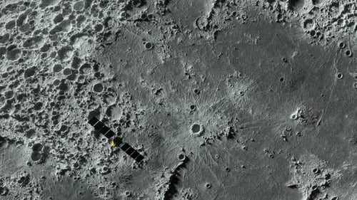Textured Surface of the Moon in Motion Close-up
