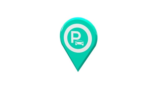 Modern 3D Parking Spot Location Pin Reveal Animation