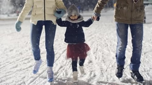 Cutie Ice-Skating with Parents