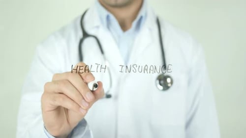 Doctor Writing Health Insurance Policy Message
