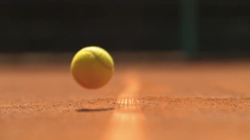 Tennis ball hitting the ground, Ultra Slow Motion