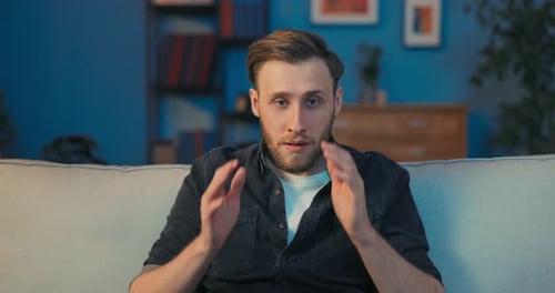 Worried Man Reacts and Then Smiles