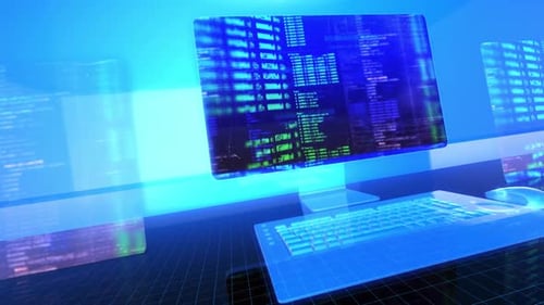 Grid Background With Computer Code 4