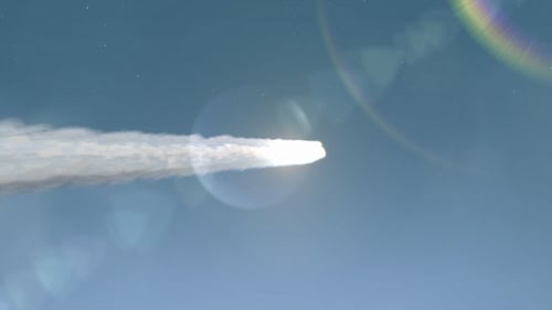 Glowing Comet or Meteor with Fluid Smoke Trail Animation