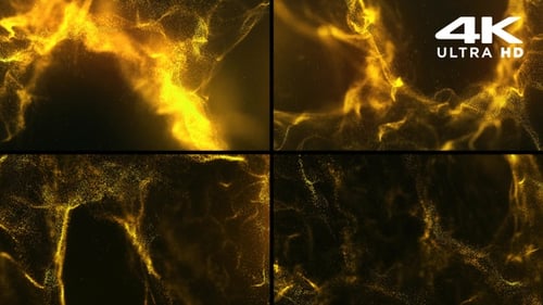 Abstract Golden Particles Flowing Loop Background