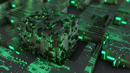 Abstract Green Tech Background 4K