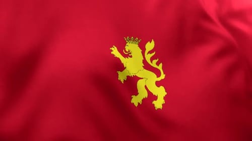 Kingdom of Leon Flag Waving Realistic Seamless Loop