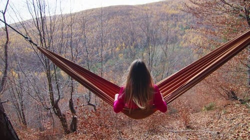Girl swinging in Hammock