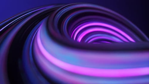 Dynamic Abstract Neon Light Trails Twisting Flow Loop