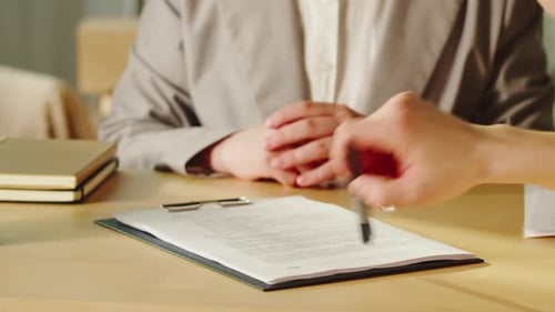 Customer Signing Contract Real Estate Agent Giving Home Keys Closeup Woman Realtor