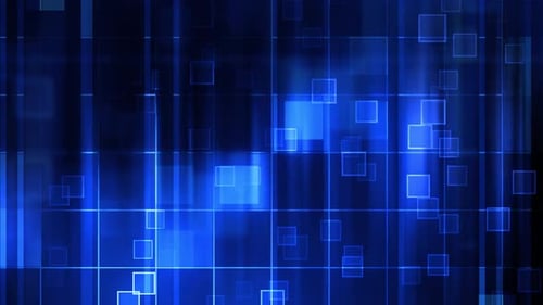 Futuristic Digital Grid Background with Floating Squares