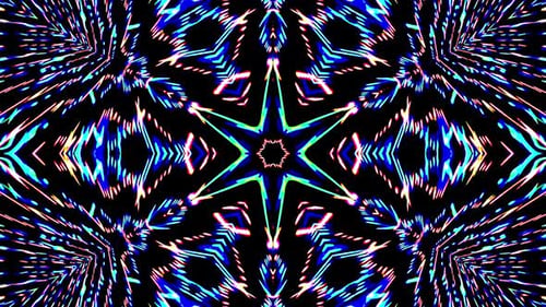 Abstract moving graphic background. For show, colorful animated bright Ornaments. star shape