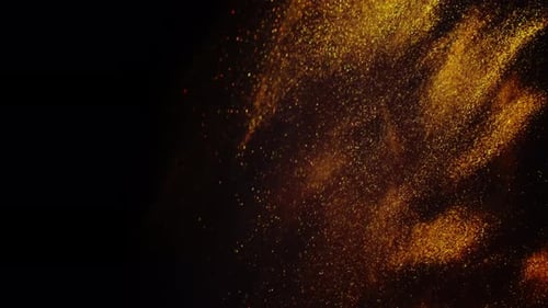 Goldene Tinte beim Wasserschießen mit Kamera. Goldene Farbtropfen fallen gelassen, reagieren, abstrakt erzeugen