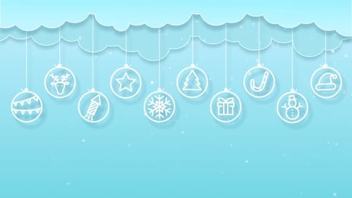 Minimalist Christmas Holiday Icons Drop Animation