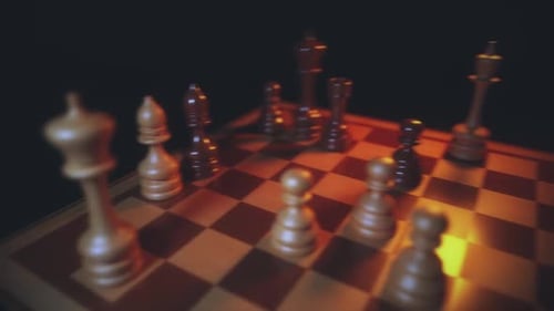Dynamic 3D Chess Game with Moving Pieces and Lighting
