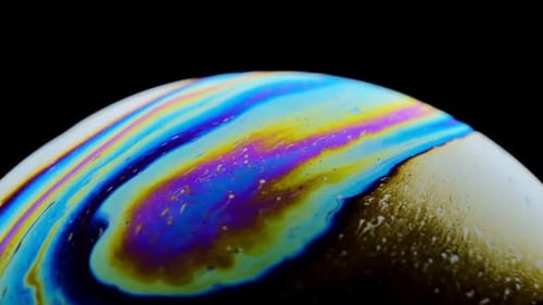 Mesmerizing Iridescent Colors on a Soap Bubble