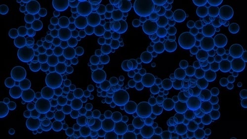 Oil blue drops moving in water. Abstract background