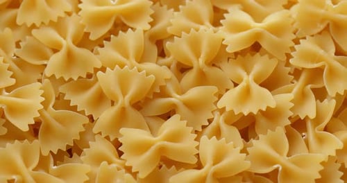 Close Up View of Uncooked Farfalle Pasta