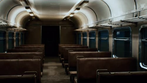Intérieur de l'ancien train électrique soviétique