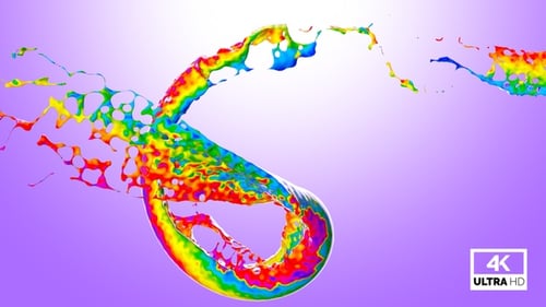 Vibrant Rainbow Paint Fluid Splash Reveal