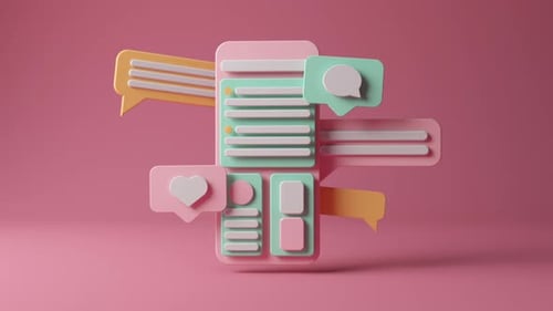 Modern 3D Social Media App Interface Animation