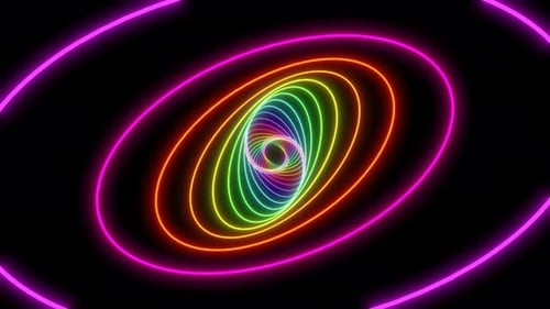 Túnel colorido en espiral elíptica