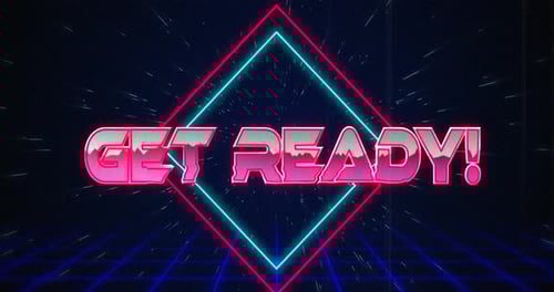 Get Ready Retro Neon Text Reveal