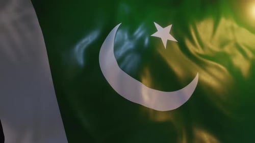 Pakistan National Flag Waving Loop Background