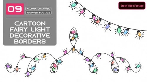 Animated Colorful Fairy Light Borders Collection