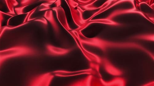 Elegant Red Silk Fabric Fluid Waves Motion Background