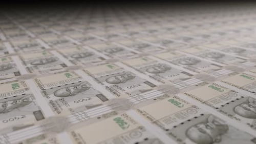 Seamless Loop of Indian 500 Rupee Banknotes