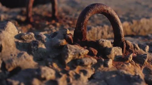 Rusty Metal Sticking Out of a Plate