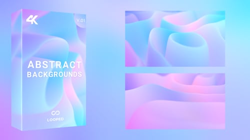 Abstract Fluid Pastel Waves Looping Background