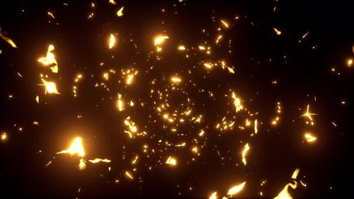 Tunnel à particules scintillantes de feu abstrait 4K 02