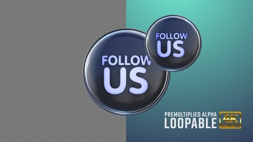 Follow Us Badge Looping with Alpha Channel